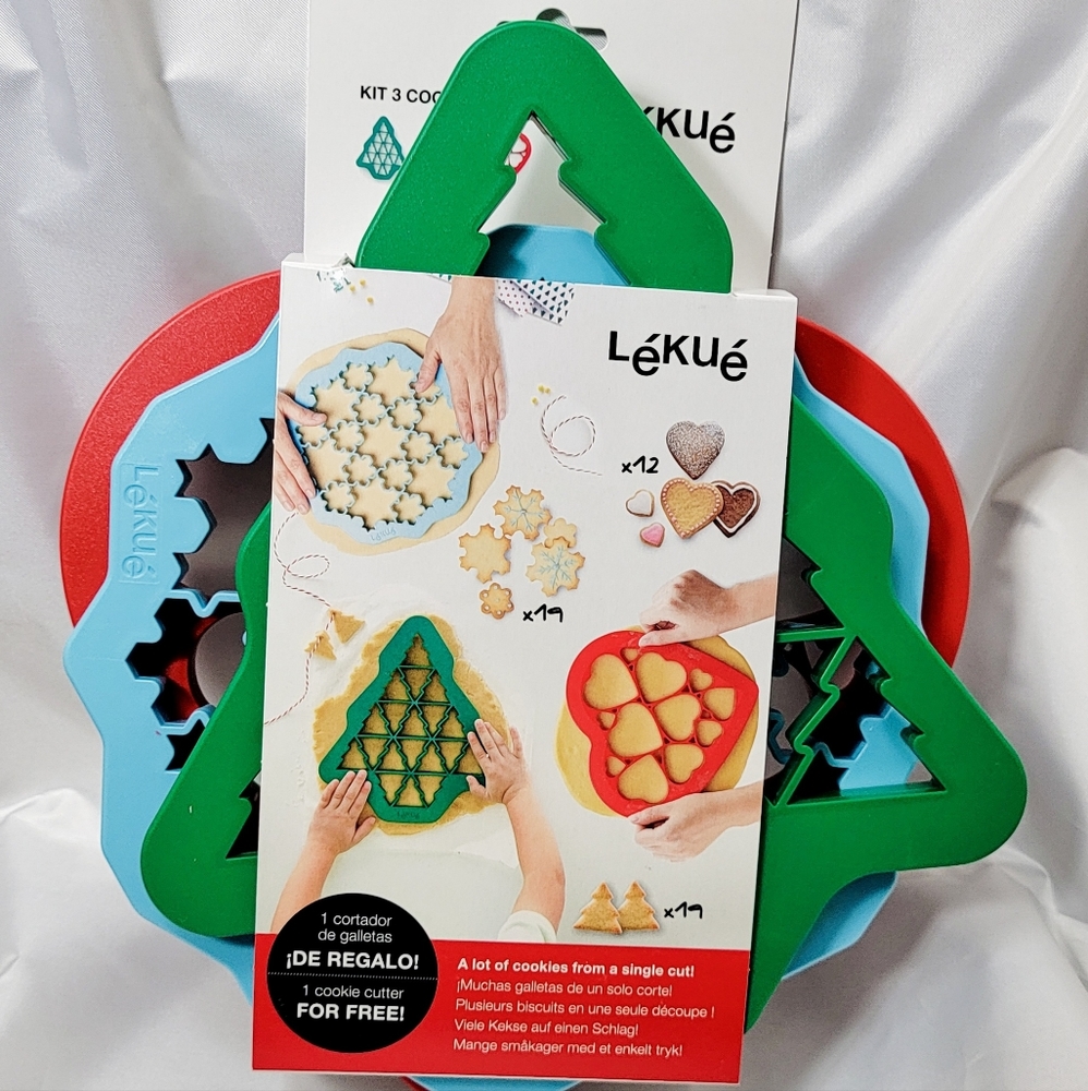 COPY - Lekue 3 Piece Holiday Cookie Cutter Set